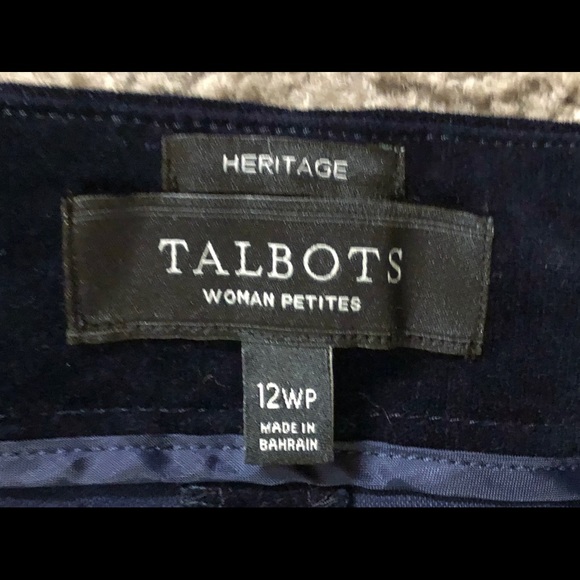 TALBOTS HERITAGE Velvet Pants Dark Navy Blue 12 WP - Picture 11 of 14